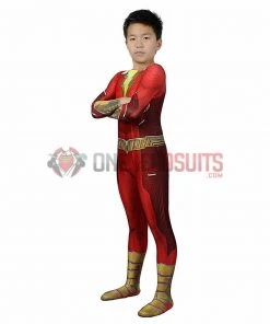 OneHeroSuits Kids Shazam Cosplay Suit Fury Of The Gods Spandex BodySuit Entry-level Cosplay Bodysuit & Zentai
