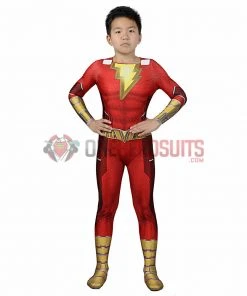 OneHeroSuits Kids Shazam Cosplay Suit Fury Of The Gods Spandex BodySuit Entry-level Cosplay Bodysuit & Zentai