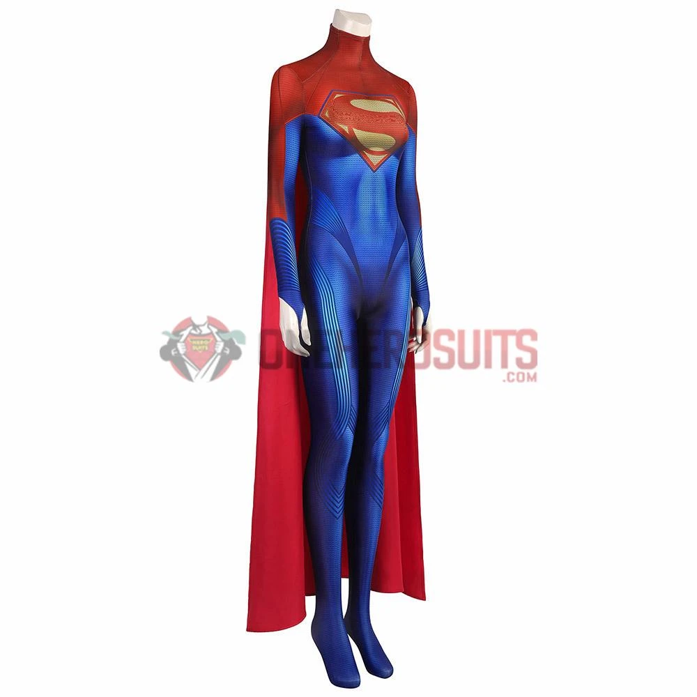 OneHeroSuits Costumes Supergirl Kara Zor-El Cosplay Costume 3D Printed Jumpsuits With Cloak