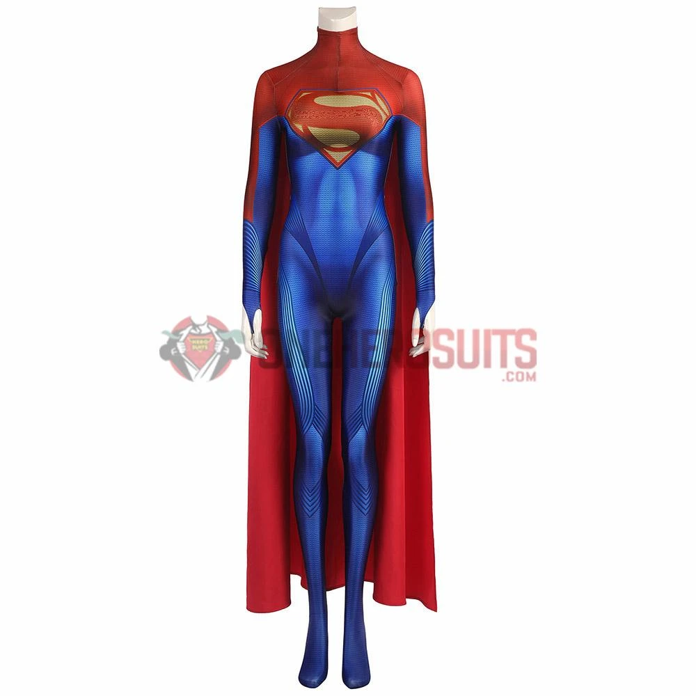 OneHeroSuits Costumes Supergirl Kara Zor-El Cosplay Costume 3D Printed Jumpsuits With Cloak