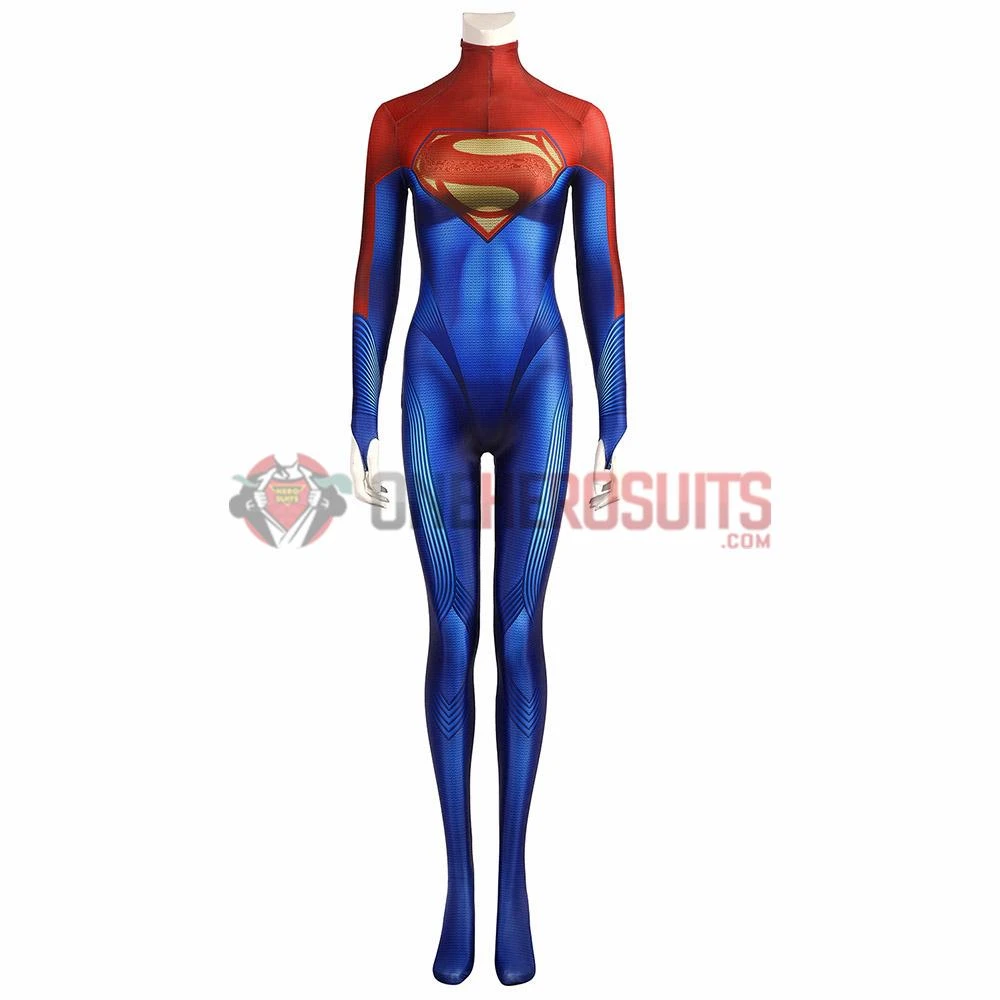 OneHeroSuits Costumes Supergirl Kara Zor-El Cosplay Costume 3D Printed Jumpsuits With Cloak