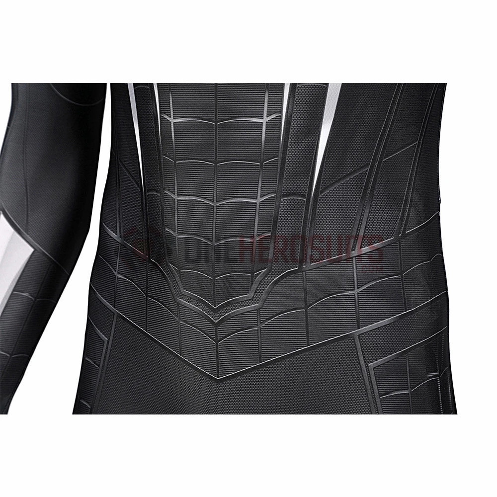 OneHeroSuits Spider Man Miles Morales PS5 Cosplay Suit Symbiote Black Spandex Bodysuit