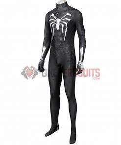 OneHeroSuits Spider Man Miles Morales PS5 Cosplay Suit Symbiote Black Spandex Bodysuit