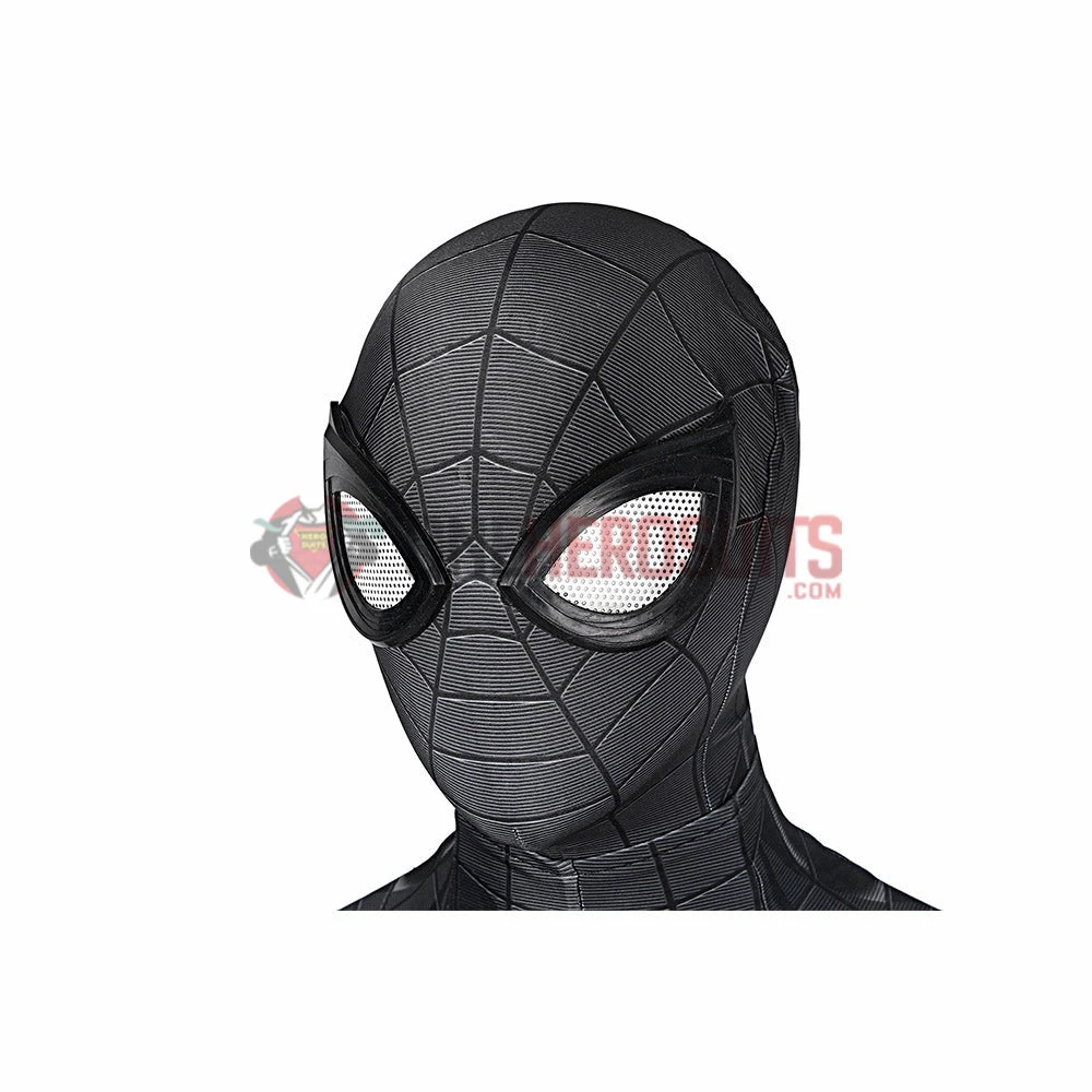 OneHeroSuits Spider Man Miles Morales PS5 Cosplay Suit Symbiote Black Spandex Bodysuit
