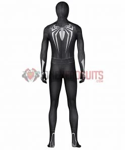 OneHeroSuits Spider Man Miles Morales PS5 Cosplay Suit Symbiote Black Spandex Bodysuit