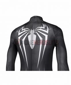 OneHeroSuits Spider Man Miles Morales PS5 Cosplay Suit Symbiote Black Spandex Bodysuit