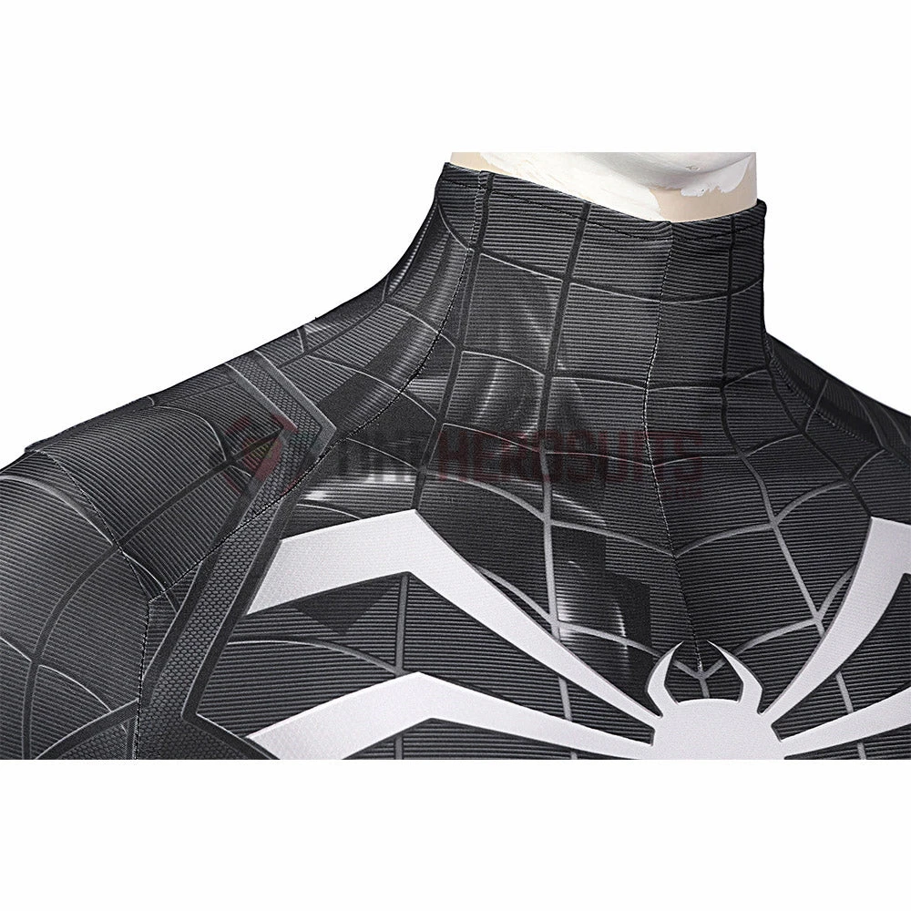 OneHeroSuits Spider Man Miles Morales PS5 Cosplay Suit Symbiote Black Spandex Bodysuit