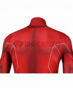 OneHeroSuits Costumes The Flash S8 Spandex Cosplay Bodysuit With Gold Boots