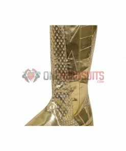 OneHeroSuits Costumes The Flash S8 Spandex Cosplay Bodysuit With Gold Boots