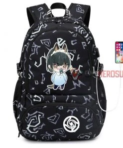 OneHeroSuits Animation Printed Backpack With USB Charging Port Sorcery Fight Megumi Fushiguro Edition Accessories
