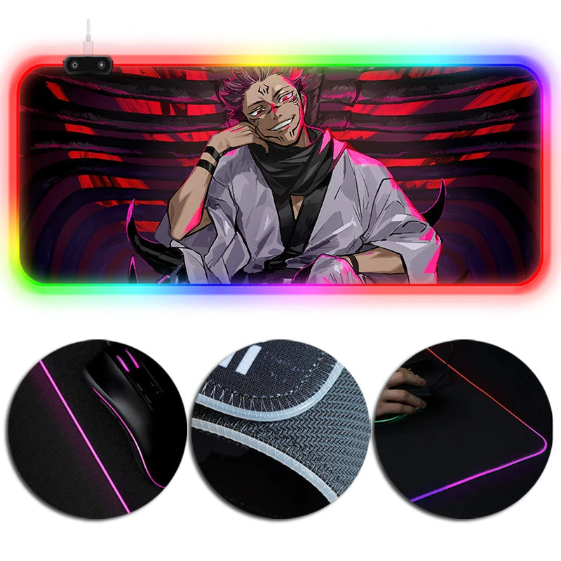 OneHeroSuits Sorcery Fight LED Mouse Pad Sukuna Painting Full Desktop Mousepad