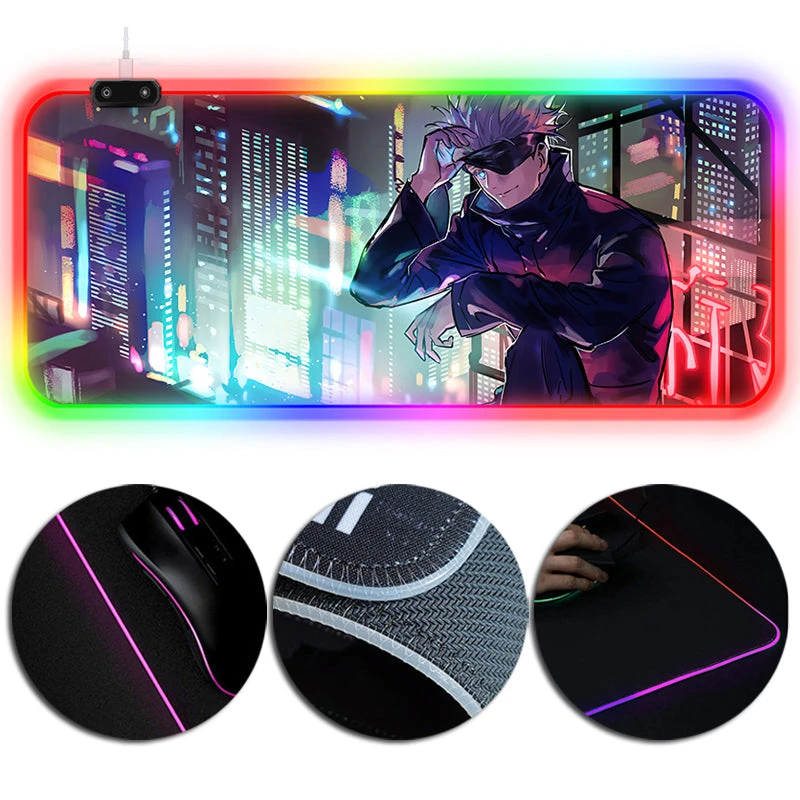 OneHeroSuits Jujutsu Kaisen Satoru Gojo Printed LED Mouse Pad Large Extended Ver 4